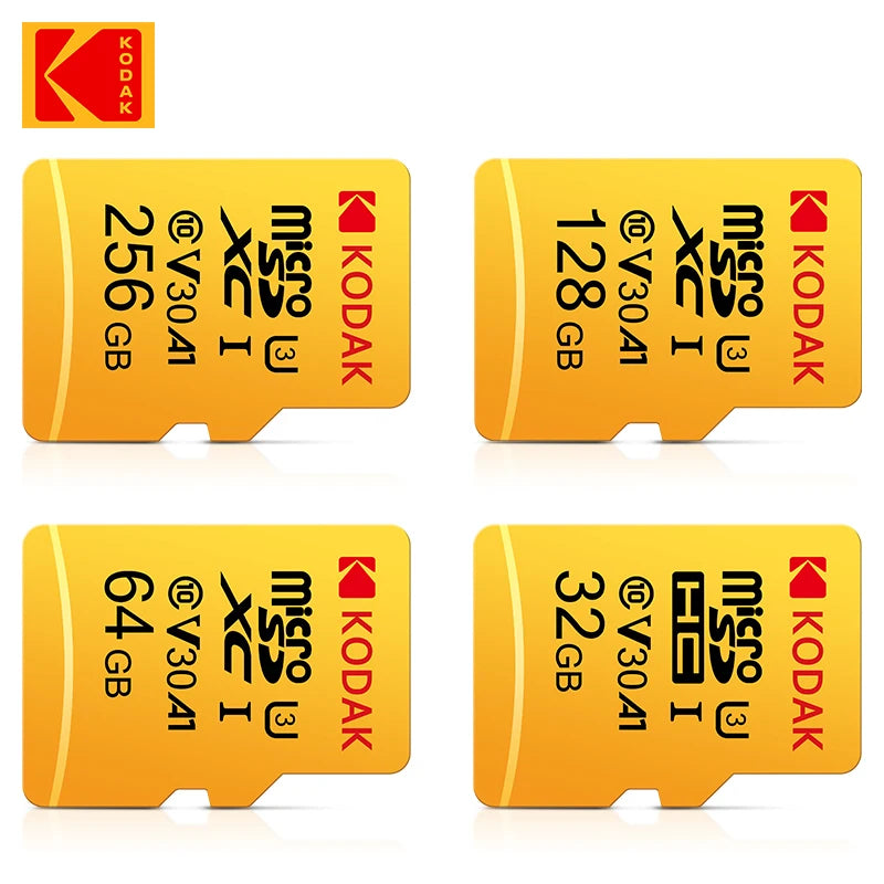 Original Kodak U3 A1 V30 MicroSD 128GB 32GB 64GB 256GB Class 10 Cards 32 64 128 256 GB Video Phone Memory Card