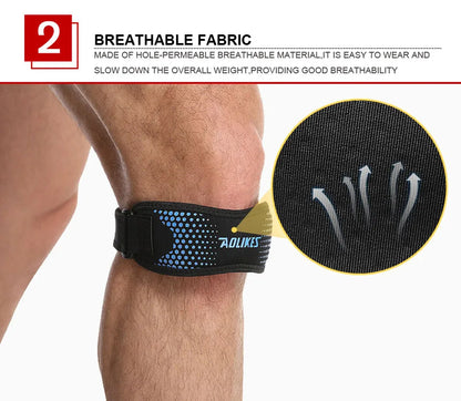 AOLIKES 1PCS Patella Tendon Knee Straps, Knee Brace Knee Support Patellar Stabilizer for Running Hiking Tennis Jumping Arthritis