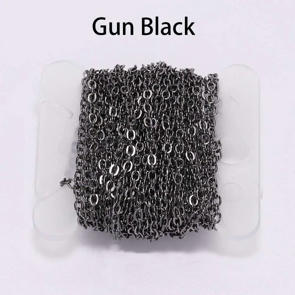 5M/lot, Gold/Bronze Plated Necklace Chain For Jewelry Making Findings, DIY Necklace Chains Materials, Handmade Supplies
