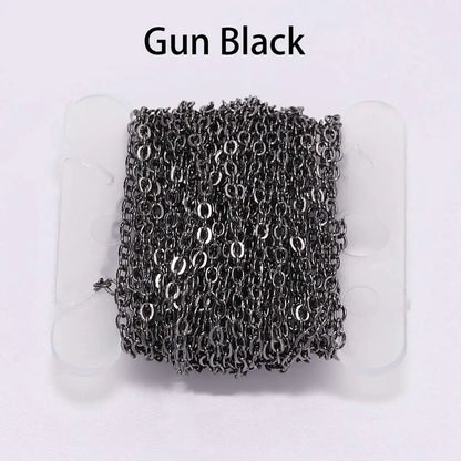 5M/lot, Gold/Bronze Plated Necklace Chain For Jewelry Making Findings, DIY Necklace Chains Materials, Handmade Supplies