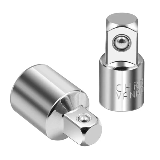 Ratchet Wrench Socket Converter Sleeve Head Adapter 1/2" (Female) to 3/8" (Male), 3/8" (Female) to 1/4" (Male), 1/4" (Female) to 3/8" (Male), 3/8" (Female) to 1/2" (Male) Stainless Steel