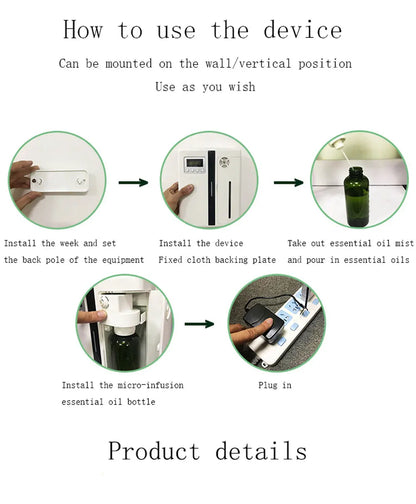 Professional Aroma Diffuser Electric Smell for Home Wall Mounted Fragrance Diffuser Automatic Spray Scent Air Machine For Hotel