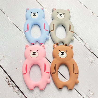 1Pcs, Silicone Dinosaur Teether, Cartoon Animal Rodent Teeth, Necklace Food Grade Baby Chew Toy