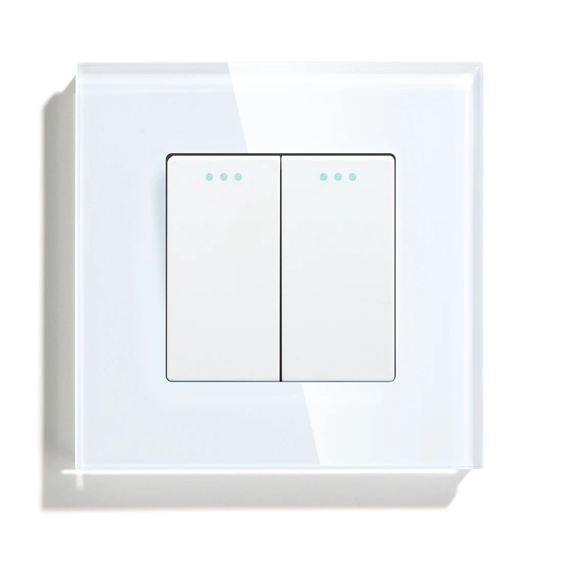 BSEED Mechanical Wall Light Switch Button Switch 1/2/3Gang 1Way Crystal Glass Panel Power Switch Switch On Off 250V White Black