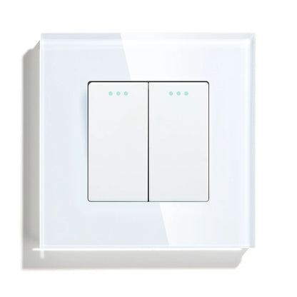 BSEED Mechanical Wall Light Switch Button Switch 1/2/3Gang 1Way Crystal Glass Panel Power Switch Switch On Off 250V White Black