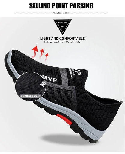 Summer Mesh Men Shoes, Lightweight Sneakers, Men Fashion Casual Walking Shoes, Breathable Slip-on Mens Loafers, Zapatillas Hombre
