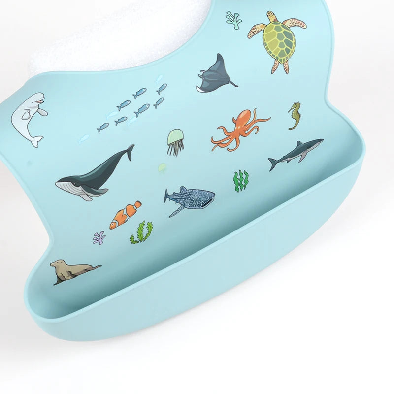 Babero de silicona impermeable para bebé, diseño de plátano, para alimentación de recién nacidos, delantal suave comestible, bufanda ajustable para eructos de bebé