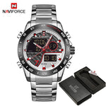 NAVIFORCE Luxury Brand Men's Wrist Watch Military Digital Sport Watches For Men Steel Strap Quartz Clock Male Relogio Masculino