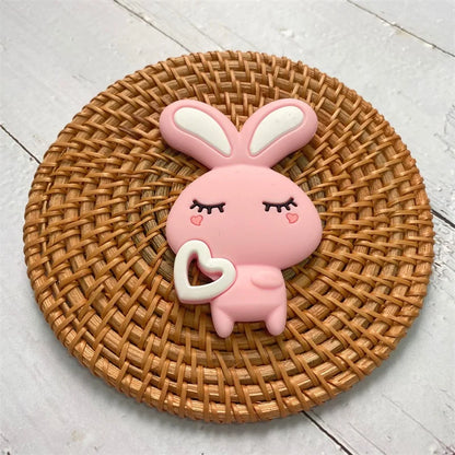 1Pcs, Silicone Dinosaur Teether, Cartoon Animal Rodent Teeth, Necklace Food Grade Baby Chew Toy