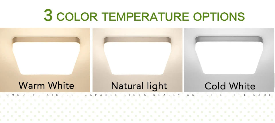 Square Led ceiling lamp, bedroom lighting, Neutral white, cold white, warm white, 48W 36W 24W 18W led ceiling light room, MARPOU