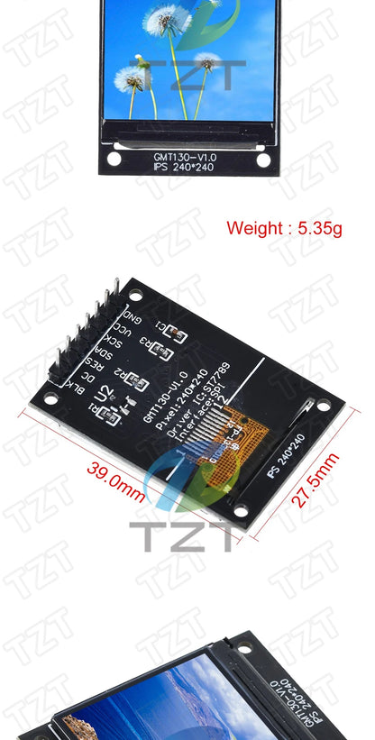 TFT Display 0.96 / 1.3 inch IPS 7P SPI HD 65K Full Color LCD Module ST7735 / ST7789 Drive IC 80*160 240*240 (Not OLED)