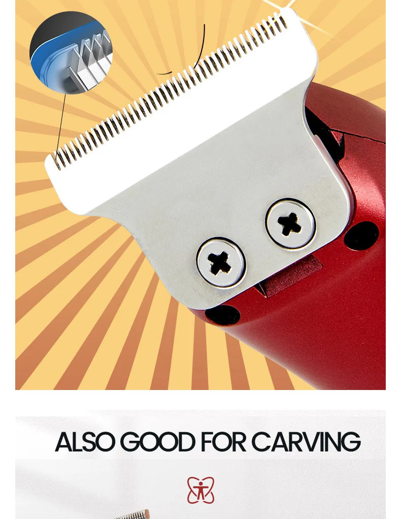 Powerful Professional Hair Trimmer For Men, 0 MM T Blade Electric Clipper, Rechargeable Barber Haircut Machine, Beard Trimmer Shaver