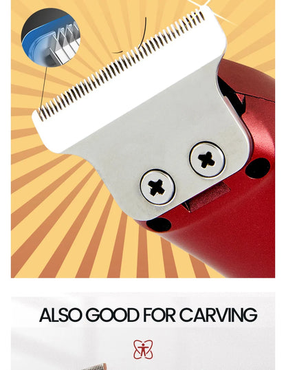 Powerful Professional Hair Trimmer For Men, 0 MM T Blade Electric Clipper, Rechargeable Barber Haircut Machine, Beard Trimmer Shaver