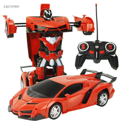 Led Light Cool RC Car Transformation Robot Car 1:18 Deformation RC Car Toy Electric Robot Cars Models Gift for Boy Girls Gifts