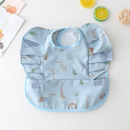 Baby Bibs INS Nordic Style Angel Feed Pocket Burp Girl Boy Infant Meals Bib Waterproof Easy Clean Cute Elephant Bibs Soft PU