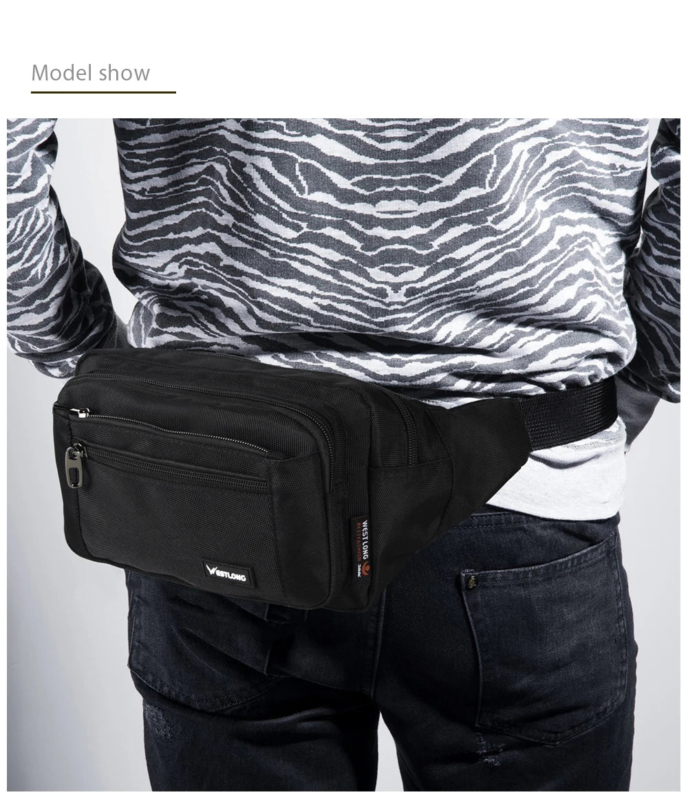 Waist Pack, Casual Functional Fashion Men Waterproof Fanny Pack, Women Belt Bum Bag, Male Phone Wallet Pouch Bags, Unisex 98011