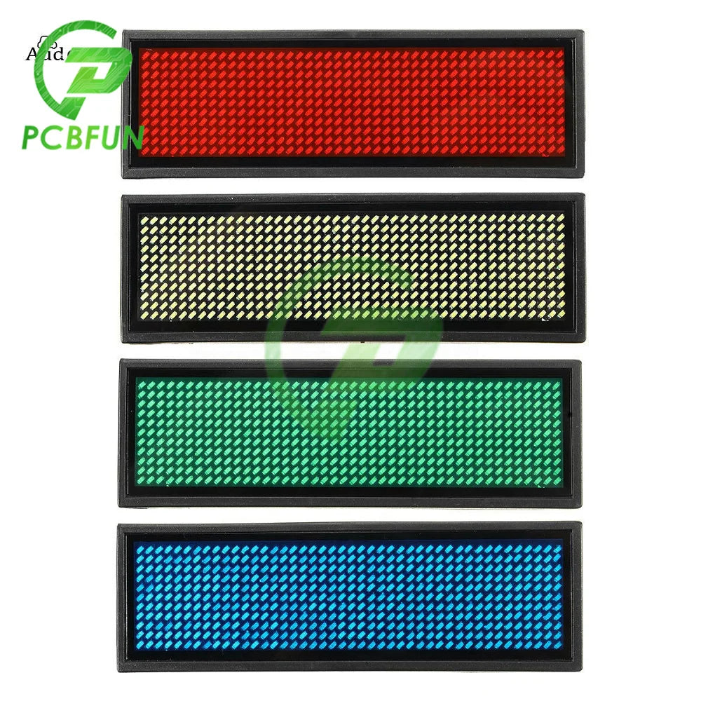 Rechargeable Bluetooth Digital LED Badge DIY Programmable Scrolling Message Mini LED Name Tag Badge Module Support 15 Languages