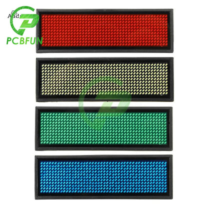 Rechargeable Bluetooth Digital LED Badge DIY Programmable Scrolling Message Mini LED Name Tag Badge Module Support 15 Languages