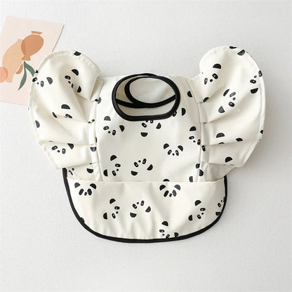 Baby Bibs INS Nordic Style Angel Feed Pocket Burp Girl Boy Infant Meals Bib Waterproof Easy Clean Cute Elephant Bibs Soft PU