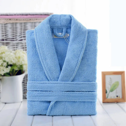 100% Cotton Robe Toweling Terry Robe Unisex lovers Soft Bath Robe Men And Women Nightrobe Sleepwear Male Casual Home Bathrobe