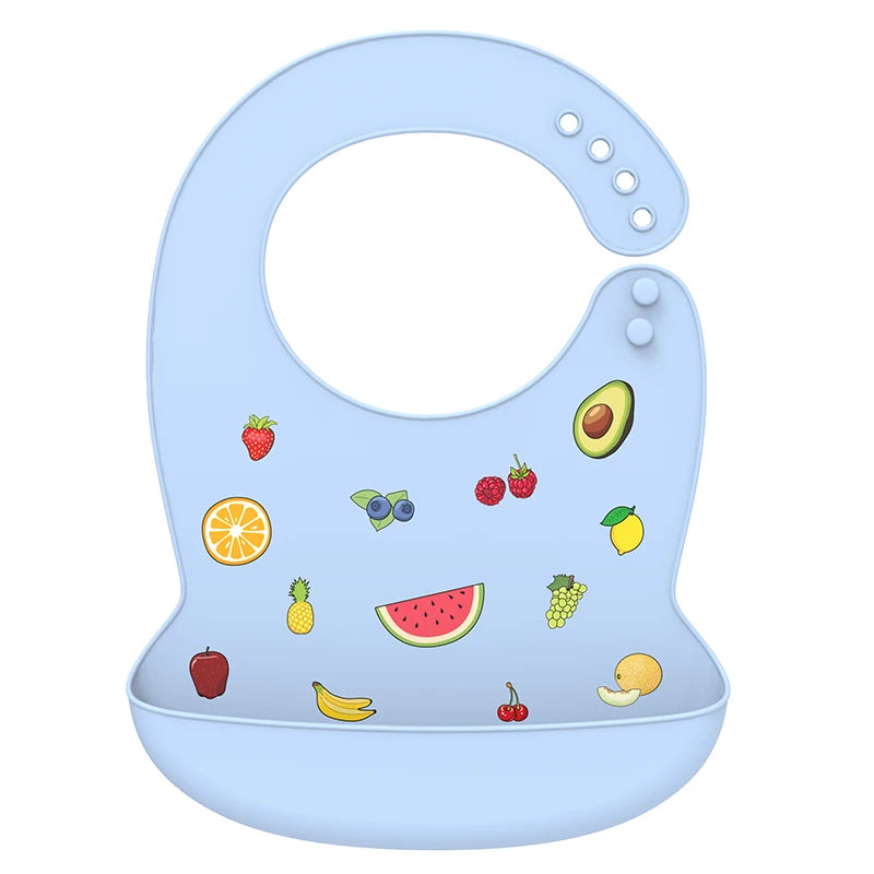 Babero de silicona impermeable para bebé, diseño de plátano, para alimentación de recién nacidos, delantal suave comestible, bufanda ajustable para eructos de bebé