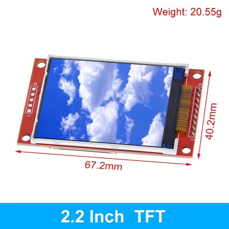 TFT Display, 0.96/1.3/1.44/1.8/2.4/2.8/3.5 Inch TFT Full Color Screen LCD Module, ST7735 ILI9341 Driver Interface SPI for Arduino