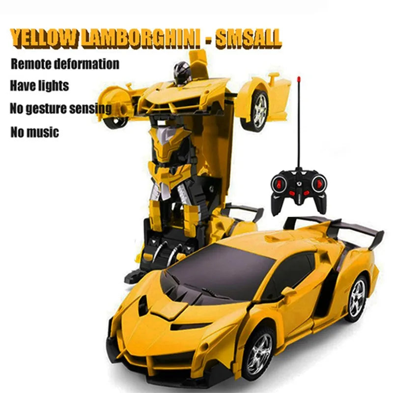 Led Light Cool RC Car Transformation Robot Car 1:18 Deformation RC Car Toy Electric Robot Cars Models Gift for Boy Girls Gifts