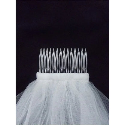 Short Simple Wedding Veil Tulle, Two Layer With Comb, White Ivory Bridal Veil for Bride for Marriage, Wedding Accessories