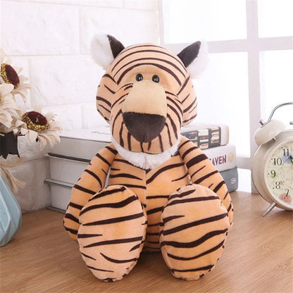 Stuffed Plush Animal Toys Soft Dolls Jungle Lion Elephant Tiger Dog Fox Monkey Deer Children Gift Kawaii Baby Kids Hobby Toys
