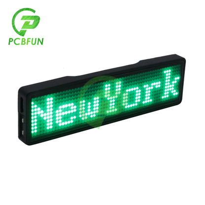 Rechargeable Bluetooth Digital LED Badge DIY Programmable Scrolling Message Mini LED Name Tag Badge Module Support 15 Languages