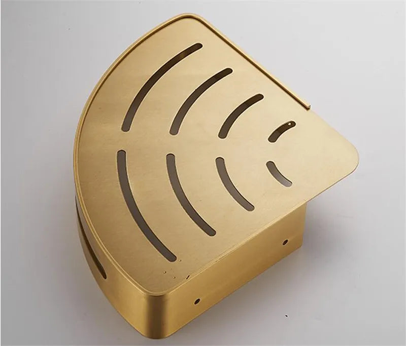 Corner Shelf, Wall Mounted Bathroom Shelf, Brushed Gold Aluminum Bath Shower Shelf, Bath Shampoo Holder Corner shelf