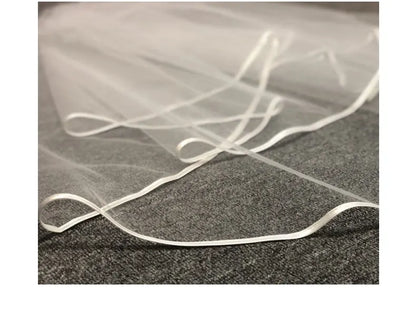 Short Simple Wedding Veil Tulle, Two Layer With Comb, White Ivory Bridal Veil for Bride for Marriage, Wedding Accessories