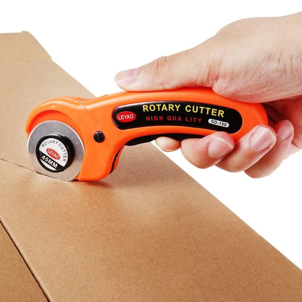 Sewing Rotary Cutter Kit: 45mm Rotary Cutter with 5 Blades, Cutting Mat, Patchwork Ruler, Precision Knife for Sewing, Quilting, Crafts