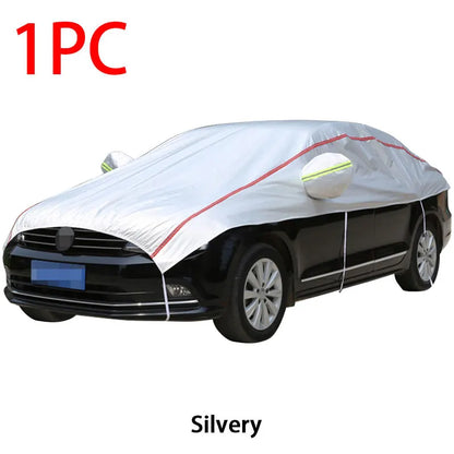 Universal Half Car Cover, Waterproof Outdoor Cover, Oxford Sun Rain Uv Protection, Dustproof Snowproof Car Body Cover for SUV Sedan