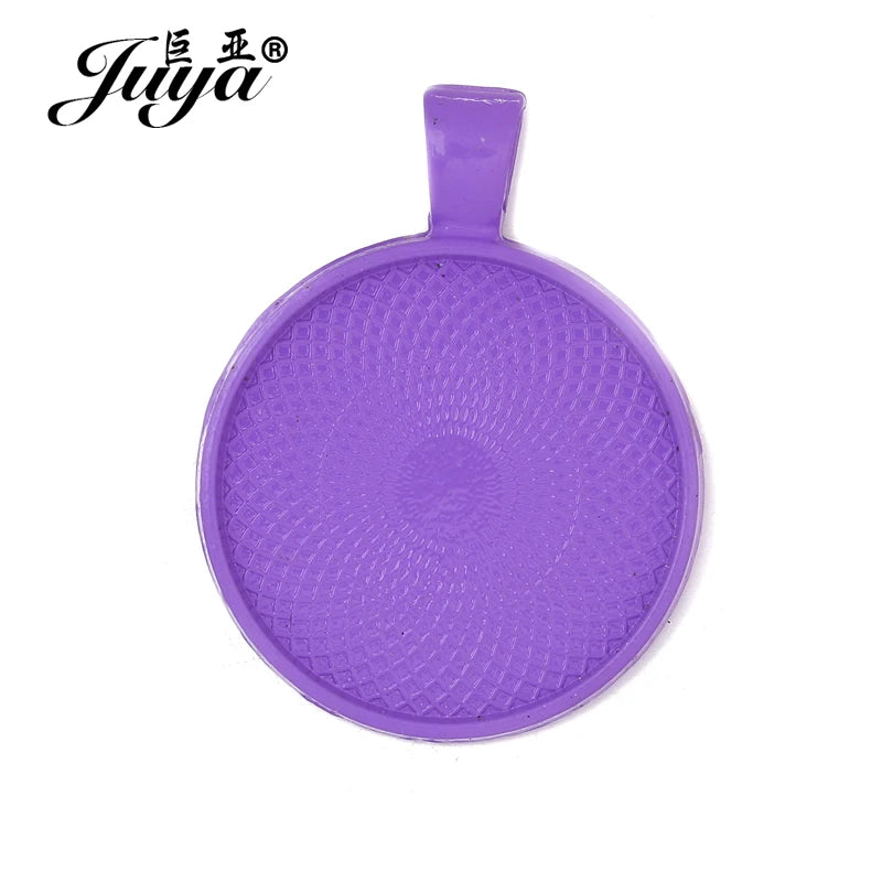 10Pcs, Pendant Cabochon Base, DIY Jewelry Making 25mm Inner Size Plated Crafts Setting, Necklace jewellery Findings Accessory, JUYA