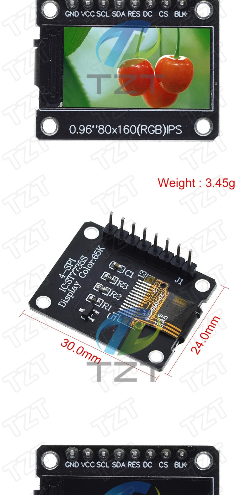TFT Display 0.96 / 1.3 inch IPS 7P SPI HD 65K Full Color LCD Module ST7735 / ST7789 Drive IC 80*160 240*240 (Not OLED)