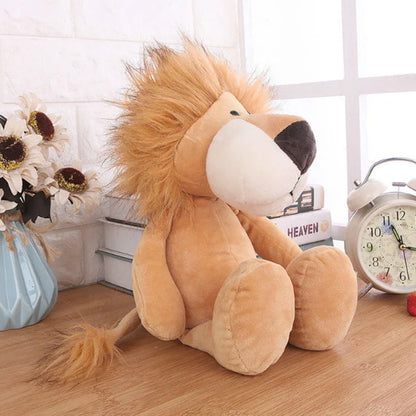 Stuffed Plush Animal Toys Soft Dolls Jungle Lion Elephant Tiger Dog Fox Monkey Deer Children Gift Kawaii Baby Kids Hobby Toys