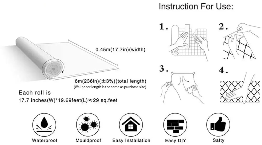 80cm Width Marble For Walls In Rolls, Vinyl Self Adhesive Waterproof Wallpaper Contact Paper, Wall Stickers Film, Kitchen Home Deco