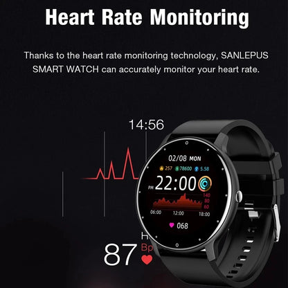 LIGE New Smart Watch, Women Men Ladies Gift, Sport Fitness Men Women Watches, Heart Rate Monitor, Waterproof Smartwatch For Android IOS