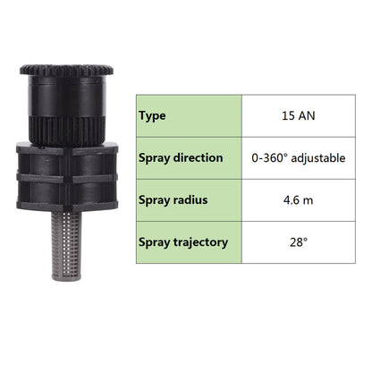 1Pc, Pop-up Sprinklers Replacement, Scattering Nozzles, 0~360 Degree Adjustable Garden Park Or Farm Grass Lawn Or Crops Irrigation Tool