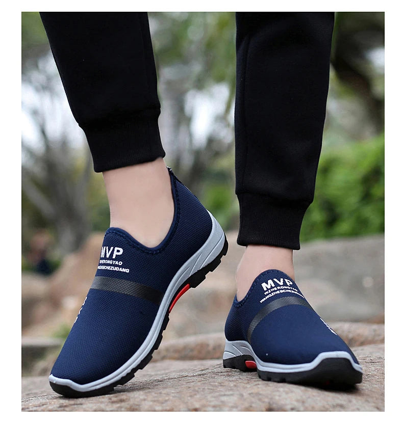 Summer Mesh Men Shoes, Lightweight Sneakers, Men Fashion Casual Walking Shoes, Breathable Slip-on Mens Loafers, Zapatillas Hombre
