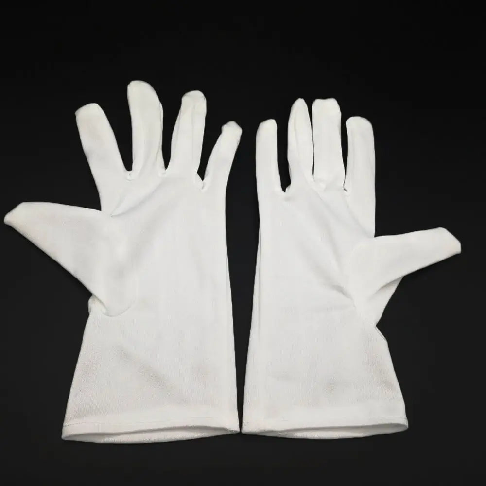 1Pair White Formal Gloves, Tuxedo Honor Guard Parade Inspection Collection Serve Thin Gloves, Thick Gloves, Performance Gloves, Men