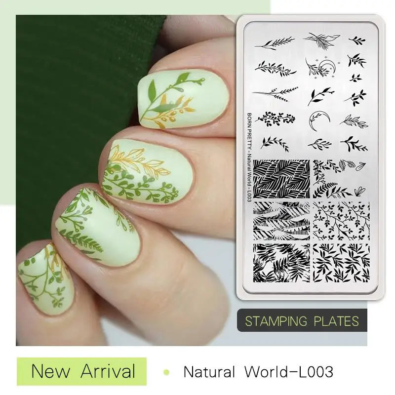BORN PRETTY Stamping Plate Snowflake Winter Christmas Flower Snakes Design For Nail Polish Printing Template Tools Supplies