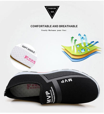 Summer Mesh Men Shoes, Lightweight Sneakers, Men Fashion Casual Walking Shoes, Breathable Slip-on Mens Loafers, Zapatillas Hombre