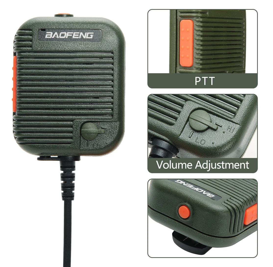 Baofeng AR-152 Tactical Remote Speaker Mic K Plug 2 Pin Volume Adjustable For AR-152 UV-5R UV-25 PRO Walkie Talkie Two Way Radio