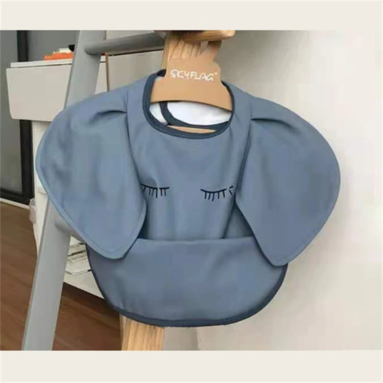 Baby Bibs INS Nordic Style Angel Feed Pocket Burp Girl Boy Infant Meals Bib Waterproof Easy Clean Cute Elephant Bibs Soft PU