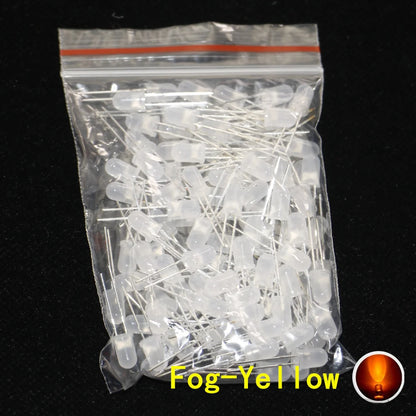 100pcs, 5mm LED Diode, 5mm Assorted Kit, White Green Red Blue Yellow Orange Pink Purple Warm white DIY Light Emitting Diode