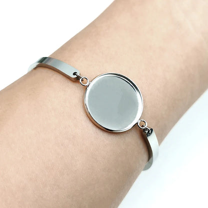 5pcs/lot, Metal Cabochon Bracelet Fit, 20mm Cameo Settings Bracelets Bezel Blanks, Diy Jewelry Making Bracelet Findings Accessory