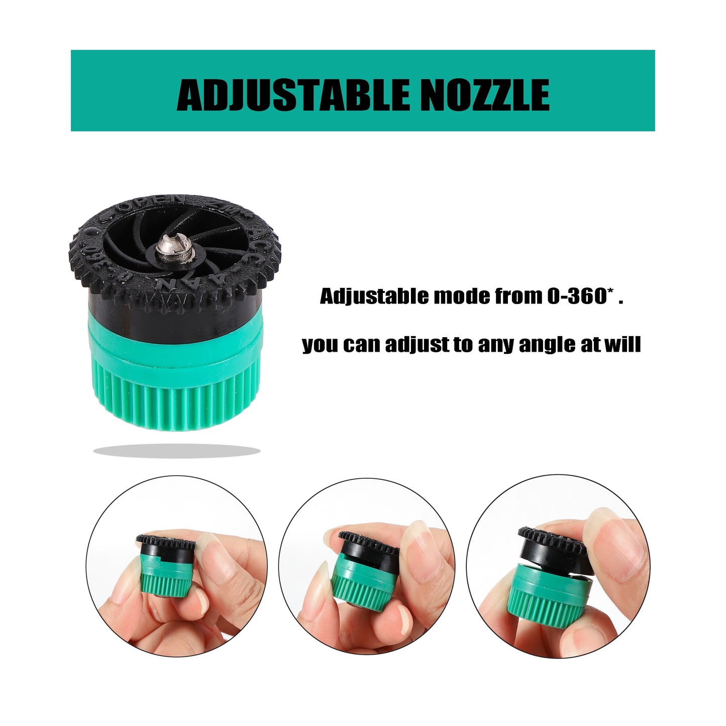 1Pc, Pop-up Sprinklers Replacement, Scattering Nozzles, 0~360 Degree Adjustable Garden Park Or Farm Grass Lawn Or Crops Irrigation Tool