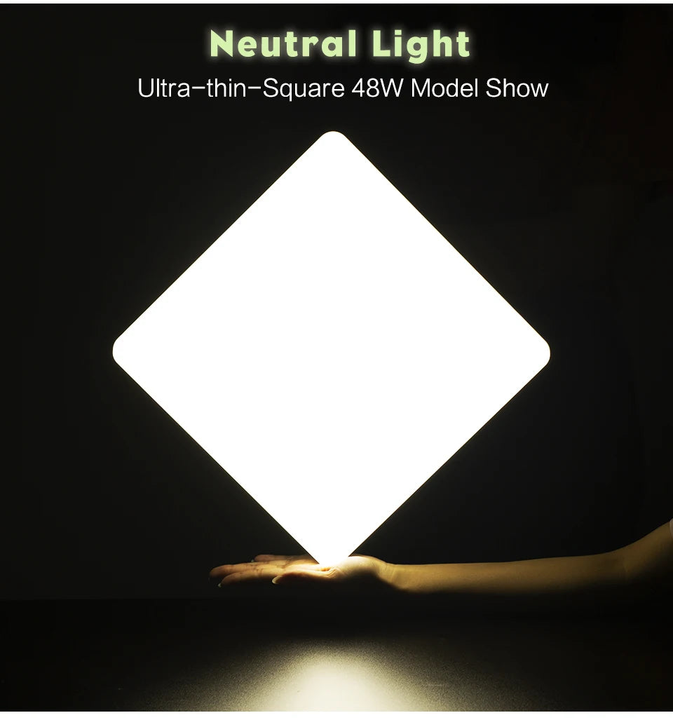 Square Led ceiling lamp, bedroom lighting, Neutral white, cold white, warm white, 48W 36W 24W 18W led ceiling light room, MARPOU